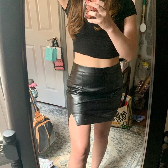 Lulus Dresses & Skirts - Lulu's Black Leather Skirt